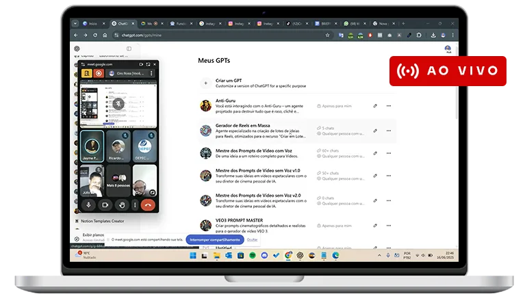 Grupo VIP — aulas semanais ao vivo